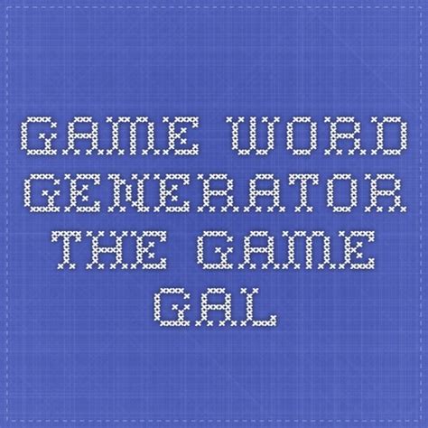 Game Word Generator .